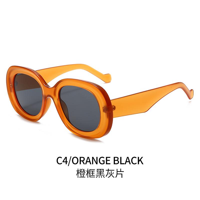 

Винтажные овальные солнцезащитные очки для женщин и мужчин - Модные оранжевые линзы для стильного образа, идеально подходящие для летнего уличного стиля
