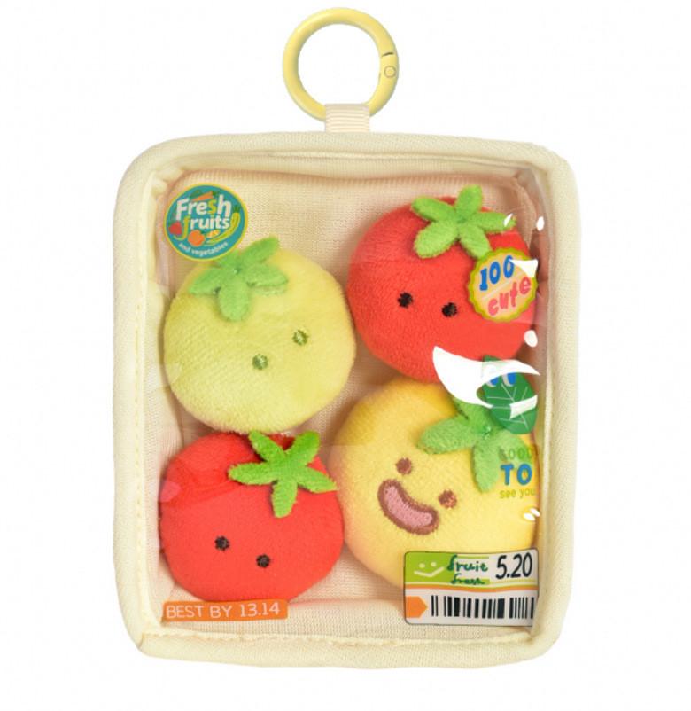 Vegetable Cute Cartoon And Fruit Platter Plush Toy Pendant For Bag Decoration