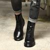 Modische, neue, hochwertige schwarze Lederstiefel für Herren, modischer Trend, rutschfest, langlebig, bequemes Reiten, vielseitig einsetzbar, wasserdicht, hohe Stiefel