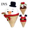 Desktop Match Decorations for Office Handmade Crochet Christmas Ornament, Ice Cream Theme Decor, Festive Ornaments Women Cute Yarn Figurine