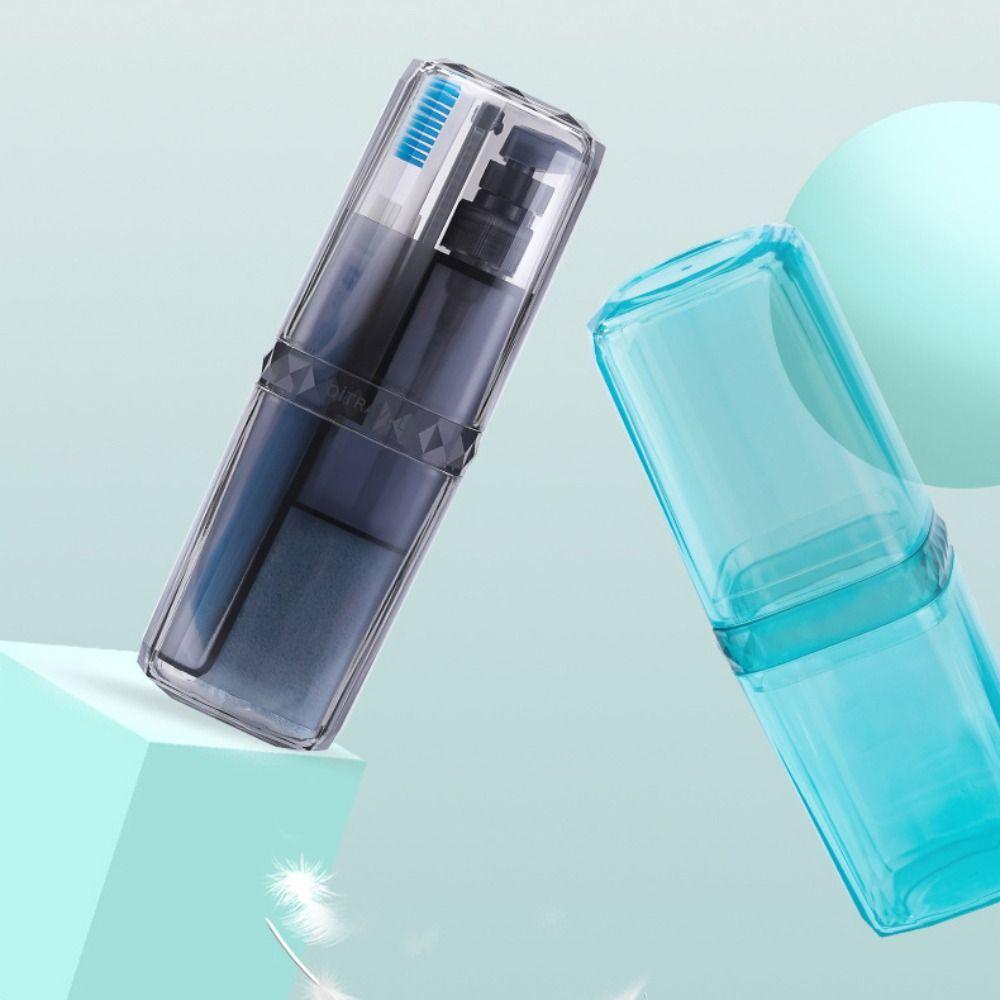 6 In 1 Travel Toothbrush Cup Separated Design Toothpaste Toothbrush Organizer  Hotel