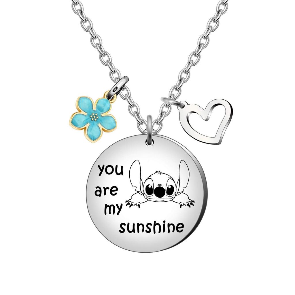 You Are My Sunshine Pendant Necklace & Love Couple Keychain