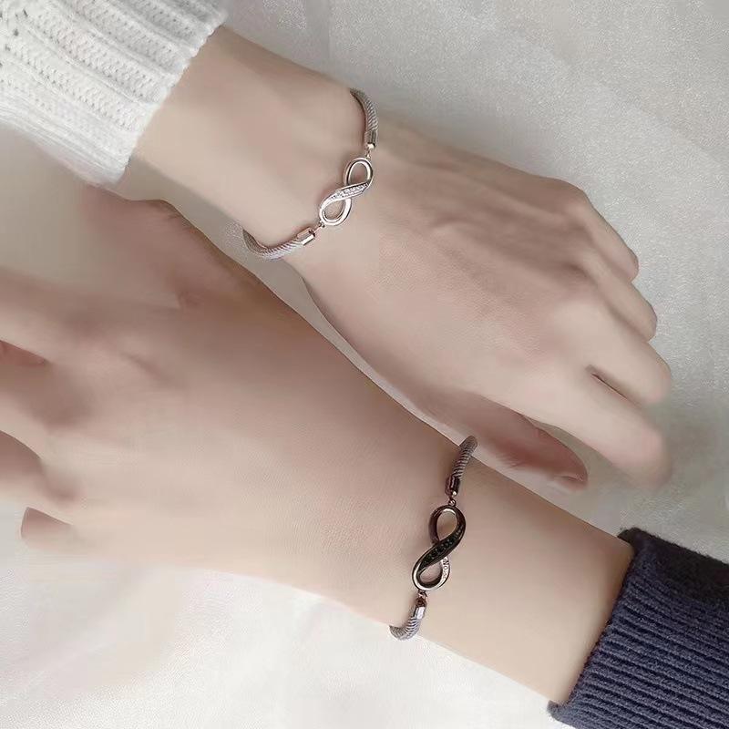 Black Mobius Loop Couple Bracelets Woven Hand Ropes For Men And Women Matching Pair Romantic Gift With