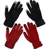 2Pairs Women's Winter Touchscreen Gloves Warm Fleece Lined Knit Gloves Elastic Cuff Winter Texting Gloves