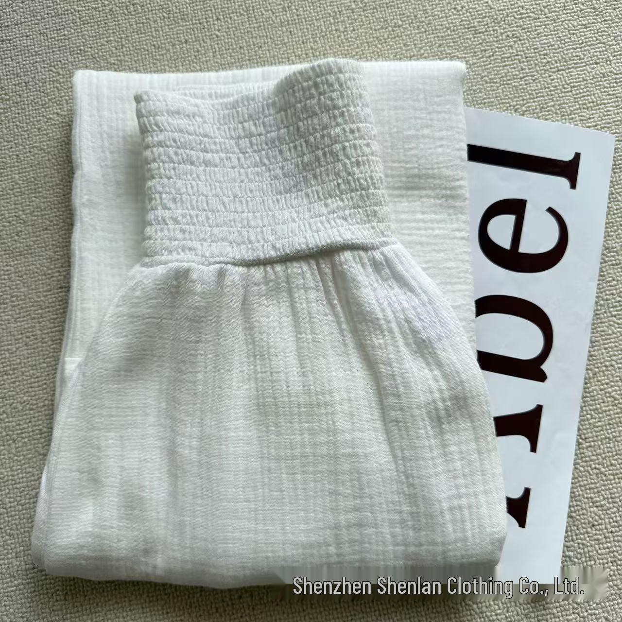 Bestselling High-Waisted Pleated Cotton Yoga Wide-Leg Pants One Size белый