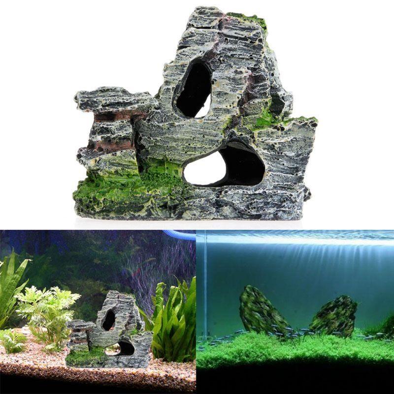 Aquarium Rock Mountain Stone Cave Fish for Tank Decorations Landscape Accessorie