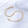 CARLIDANA Fashion Popular Stainless Steel High Quality 18K Gold-Plated Women Exquisite Choker Flat Snake Chain Necklace Jewelry