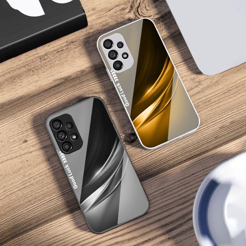 Lucky Gradient Ripple For Samsung Galaxy S10 4G S20 11E 30 S21 22 S24 Fe Pro S23 S25 Ultra 5G S9 Tempered Glass Phone Case
