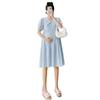 Maternity Clothes Small Fresh Doll Collar Short-sleeved Dress Women's Summer Sweet Age Reduction Belly Cover Loose Temperament Maternity Dress