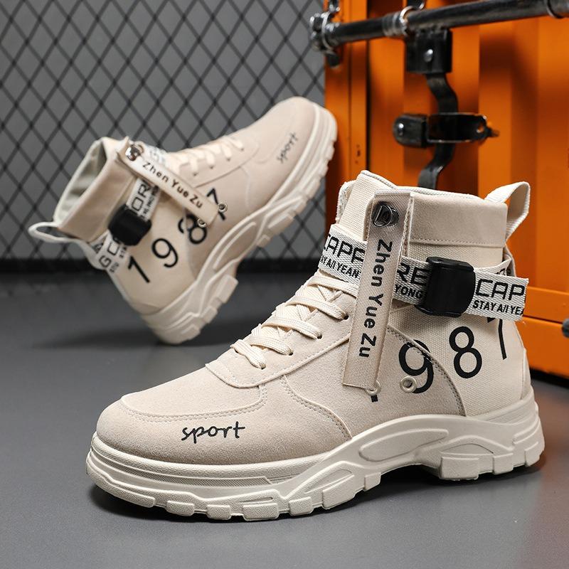 Fashion Men's Boots 2025New Breathable Canvas High Top Boots Outdoor Non Slip Men Hiking Boots Lace Up High Top Sneakers Male Ankle Boot