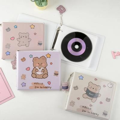 Kniha na sbírku CD volné listy pouzdro na CD přenosný držák na karty kreslený medvěd DVD pořadač CD