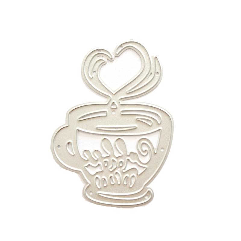 Сердце Кофе Металлические Вырубки Штампы для DIY Скрапбукинга Декоративные Тисненые Шаблоны для Бумажных Открыток Вырубки Декор 1