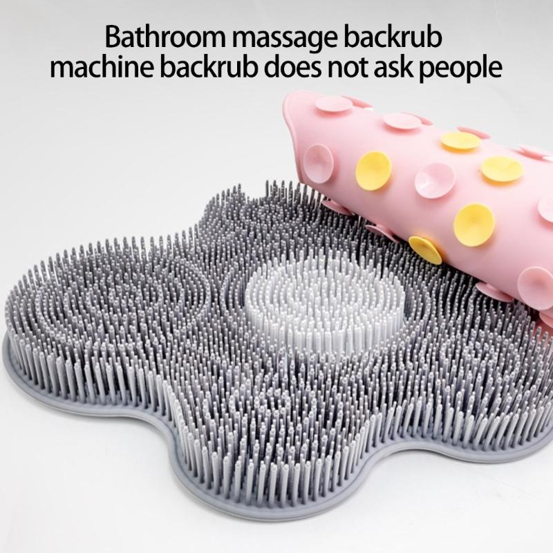 Portable NonSlip Bath Foot Scrubber Silicone Massage Mat Silicone Back Exfoliating Cleaner For Foot Care Heel Relief