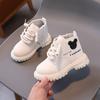 Winter New Korean Leather Low Heels Martin Boots Children's Shoes Girls Short Boots Casual Side Zipper Kids Boot