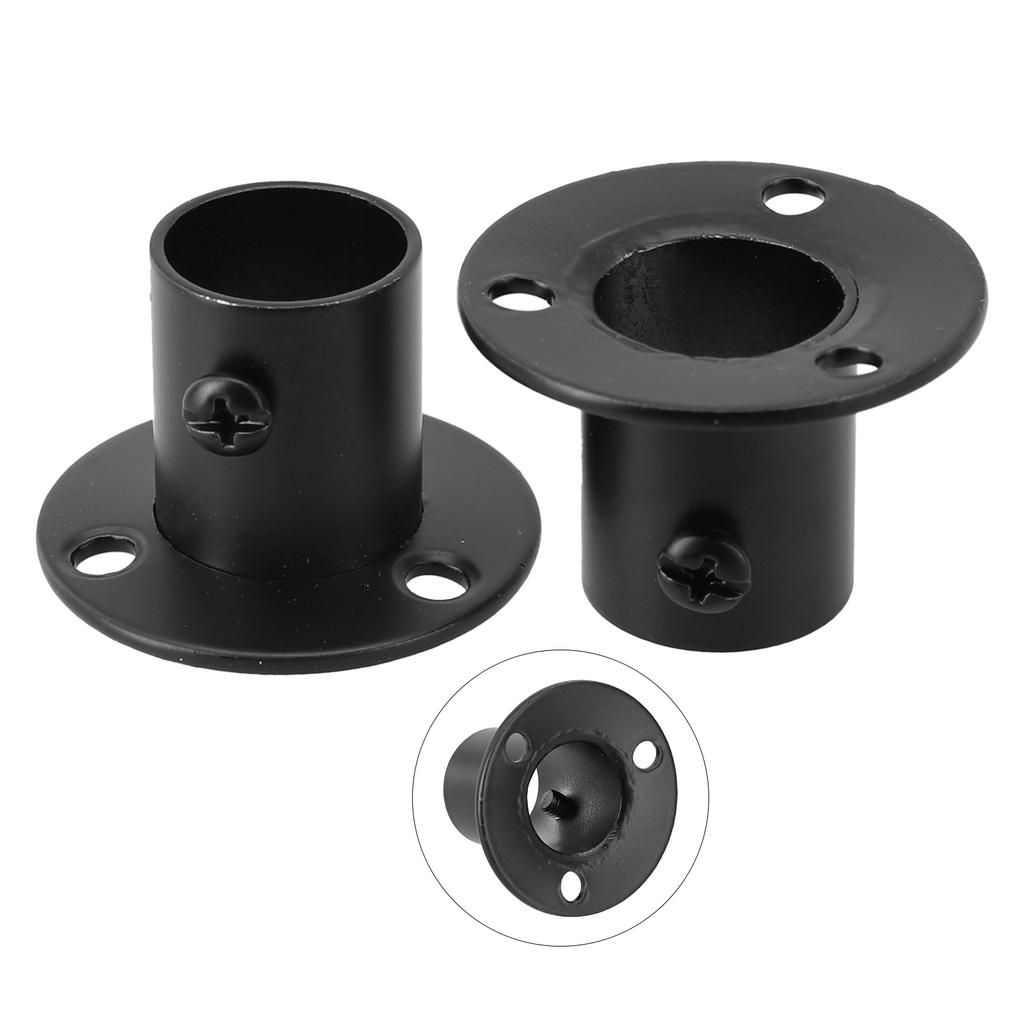 Wardrobe Rail Supports 2pc Anti-rust Black Bracket