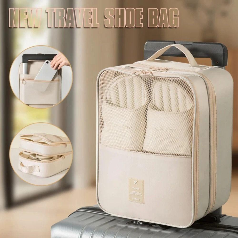 Double Layer Travel Shoe Bag Hanging Shoes Packaging Pouch Shoes Storage Bag  Closet Organizer