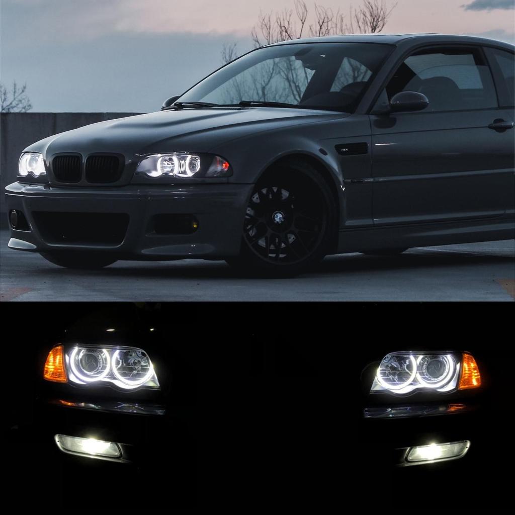 4ks/set Lampa do světlometu 131mm 146mm CCFL LED sada svítilen do auta Angel Eyes Vhodné pro BMW řady 3 E46 93-03 Tuning Denní svícení