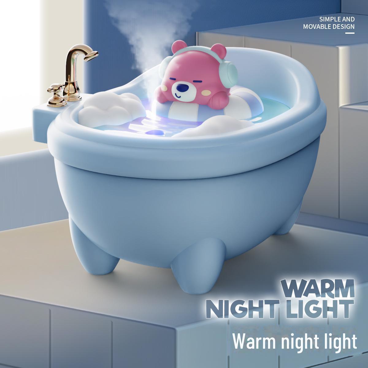 

Увлажнитель воздуха для домашнего животного: Красочная атмосфера, свет и деликатное распыление для увлажнения воздуха Bathtub Papa Bear синий