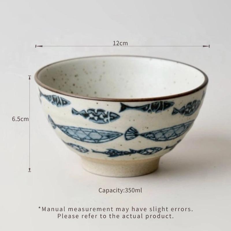 Creative Handmade Ceramic Vintage Rough Ceramic Rice Bowl Dessert Bowls Breakfast Yogurt Oatmeal Bowl Ceramic Tableware 4.72&100 Pieces серый