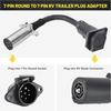 Oyviny 7 Pin Round To 7 Pin RV Trailer Adapter With Mounting Bracket, 7 Pole Round To 7 RV Blade Adapter 14 Inches Length