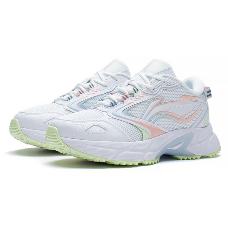 Li Ning Rebound Textile, Leather Cushioning Slip Resistant Abrasion Resistant Breathable Lightweight Low Top ARLS006-4