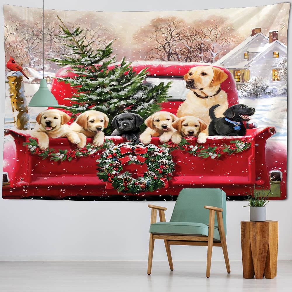 Christmas Tree Snow Tapestry Wall Hanging New Year Gift Elk Christmas Home Decoration Bohemian Aesthetics Bedroom Decoration
