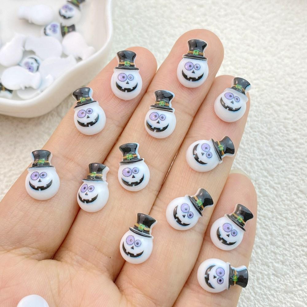 30Pcs New Cute Resin Cartoon Halloween, Christmas Collection Flat Back Manicure Parts Embellishments For Hair Bows