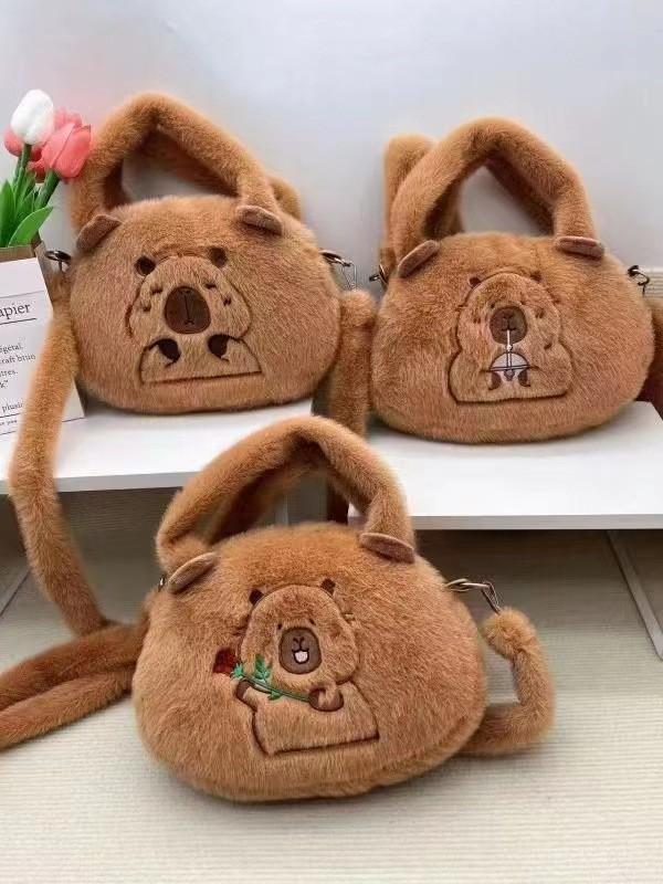 Fashionable Capybar Plush Toys Girls' Crossbody Bag for Girlfriends To Hold Flowers and Kapi Backpack Activity Gift Handbag