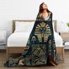 Egyptian Hieroglyphs And Deities Blanket Flannel Decoration Egypt Multi-function Soft Throw Blanket for Sofa Outdoor Bedspreads