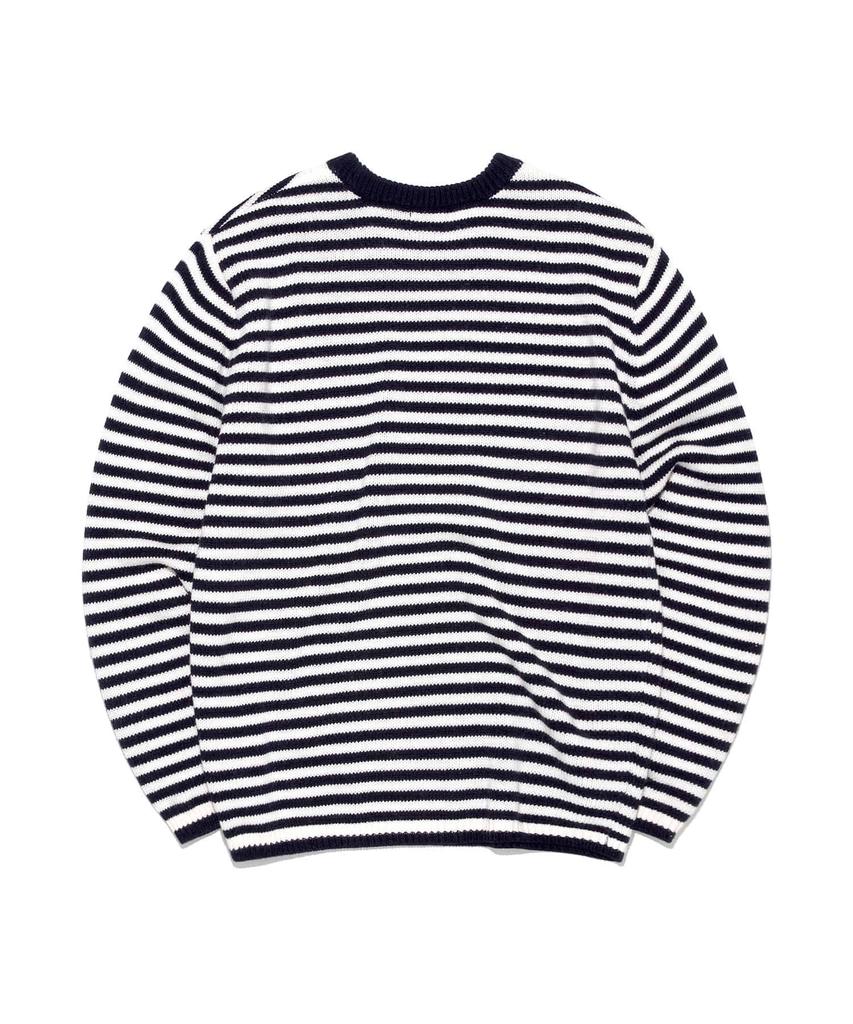 LEE Striped Small Logo Knit Navy