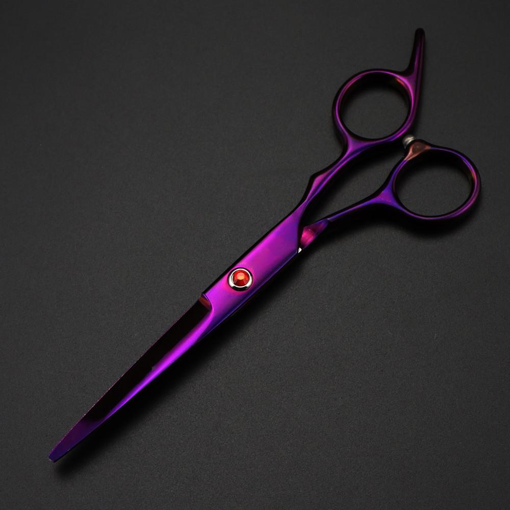 Professional 6 '' Scissor Red Gem Hair Cutting Scissors Haircut Thinning Barber Tools Cut Shears Hairdresser Scissors