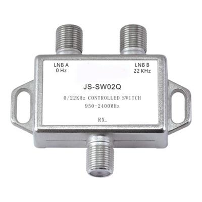 Satellite Switch 022KHz 2 In 1 Out Compact Zinc Alloy TV Signal Switch for Switching TV Channel