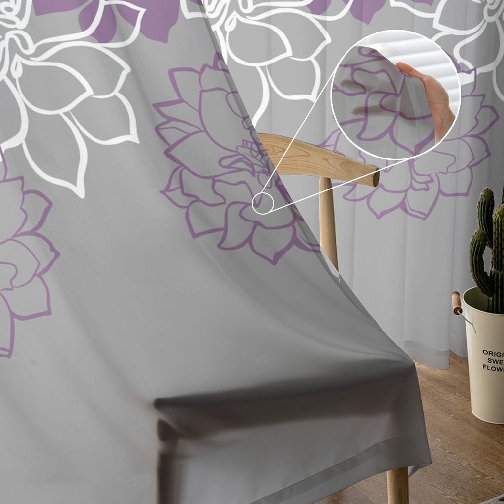 Perdele Transparente Cu Flore Colorate Pentru Sufragerie Perdele Tulle Pentru Dormitor Bucătărie Perdele Voile