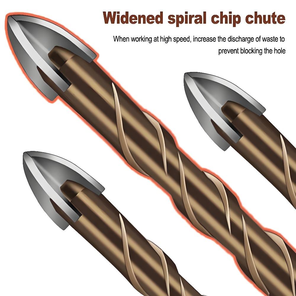 Cross Drill Bit Set Carbide Tip for Glass Ceramic Tiles Concrete Stone Metal Drilling High Hardness