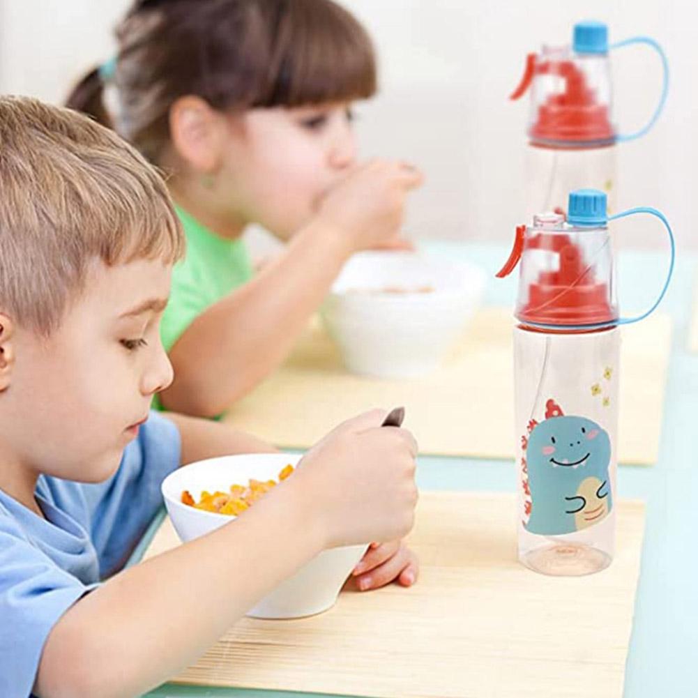 Drinking Cup Large Capacity Portable Cartoon Cool Down Moist Outdoor 600ML Cup Keep Mist Water Water Spray Bottle Supply C0C8