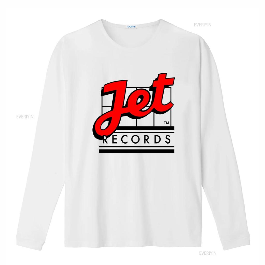 Jet Records Logo T-shirt 100% voorgekrompen Katoen Retro Failliet Platenlabel Ontwerp vintage Gewassen Comfortabel Rekbaar homme