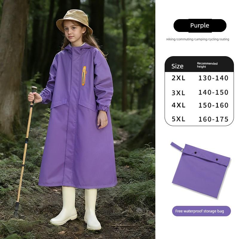 Children's Raincoat, Long Full-Body Waterproof Poncho for Students Going to School, New Model for Teenagers and Middle School Students for Outdoor