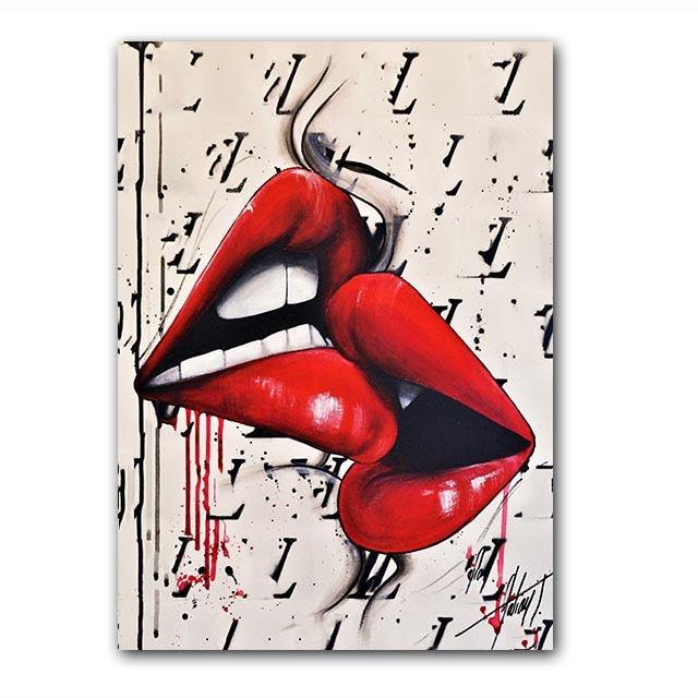 

Красный постер для губ, печать на холсте, поцелуй, любовь, плакат и печать, современное настенное искусство, подвесная картина, украшение для дома 21cm×30cm NoFrame