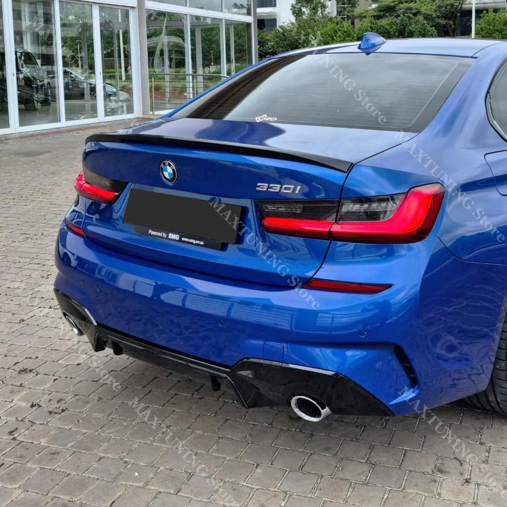 Gloss Black Rear Bumper Diffuser For BMW 3 Series G20 G21 318i 320i 320d 330i 330d M Sport 2019-2022 Pre-LCI MP Style Body Kit