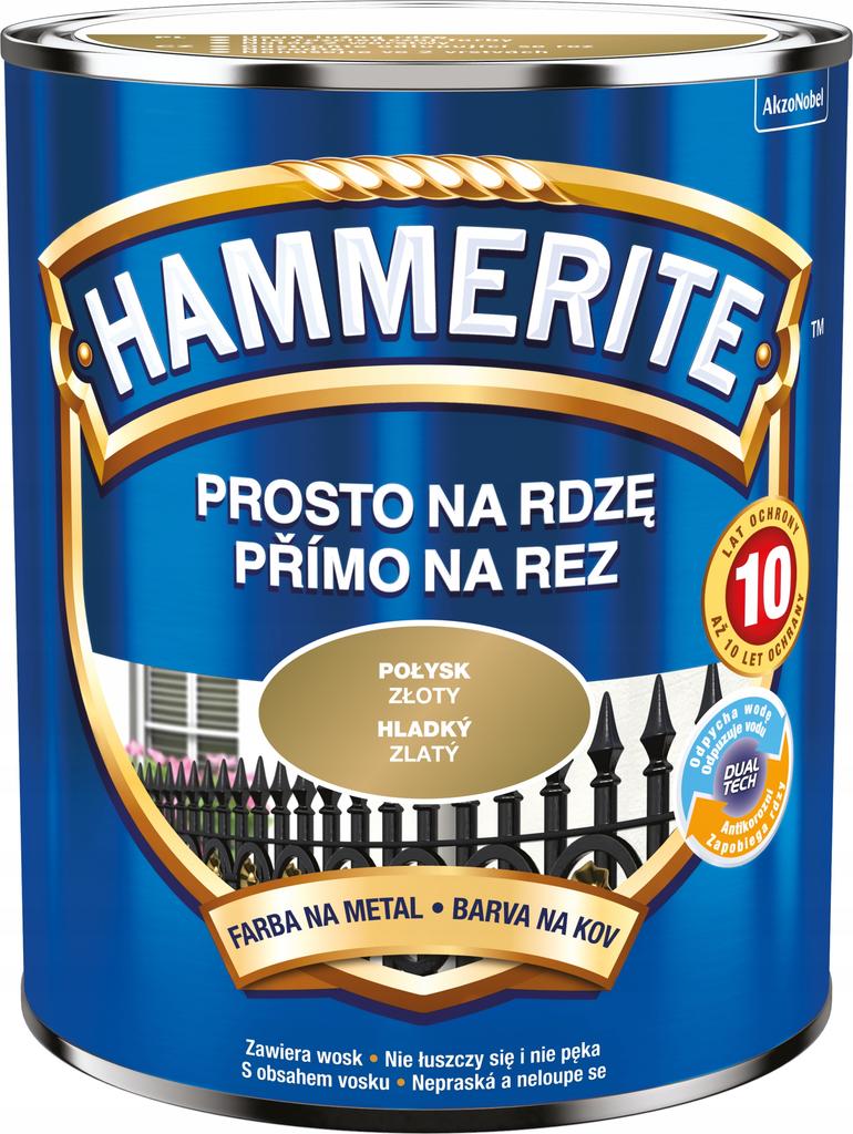 Hammerite Prosto Na Rdzę Farba Do Metalu Złoty Połysk 0,7L