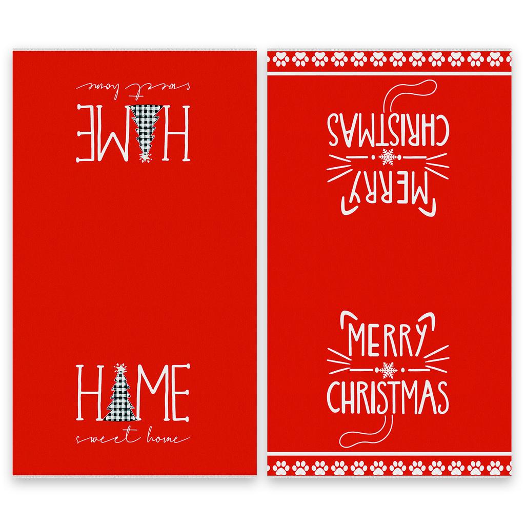 Christmas kitchen cleaning dish towels Christmas tree letter creative decoration microfiber towel