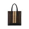 Coach Graham Slim Brief Striped Monogram Faux Leather Tote Shopping Bag Crossbody Handbag Men Tote Bags Brown 6707-QBMAA