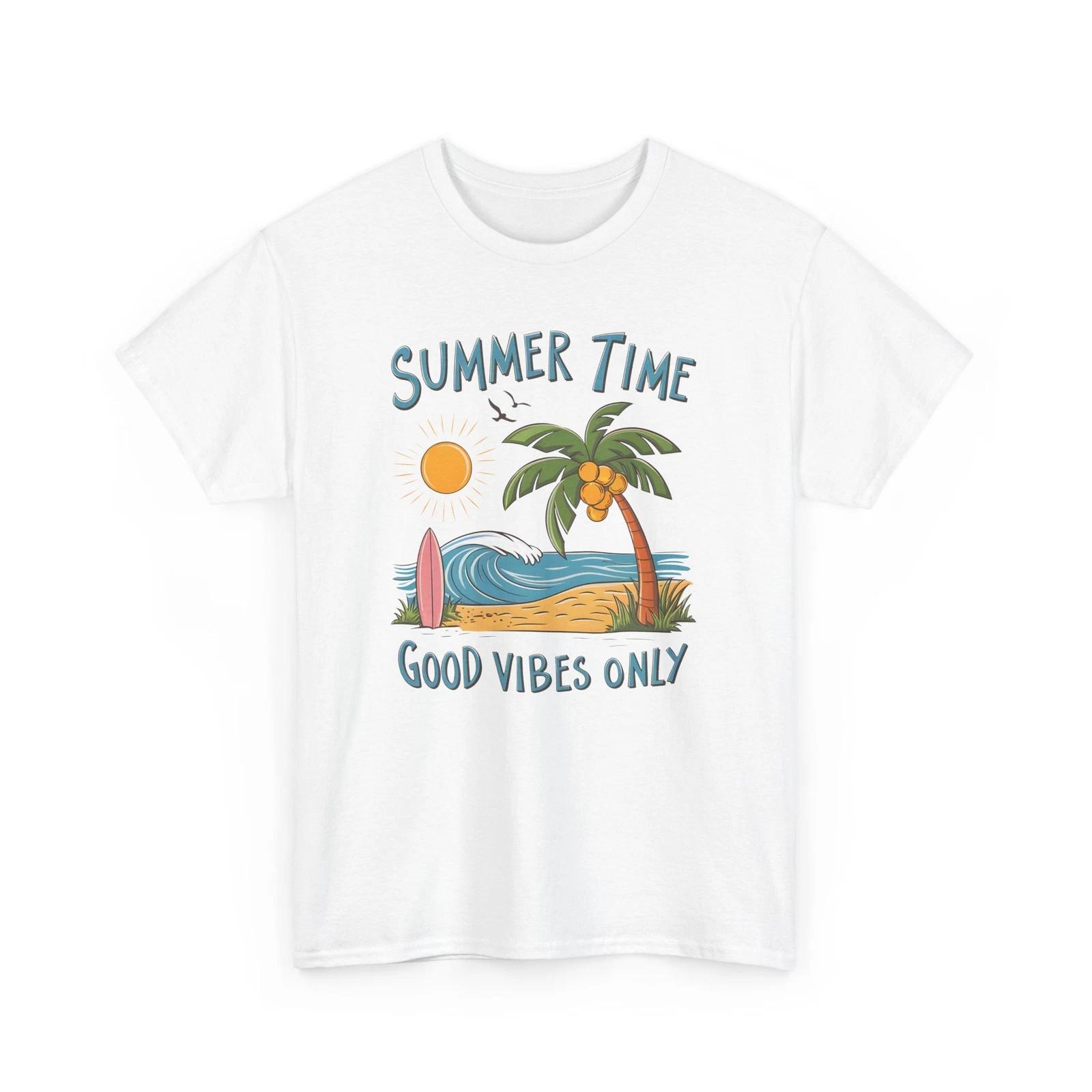 Beach Vibes T-Shirt | Summer Ocean Waves Tee | Summer time good vibes only Shirt 3XL