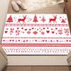 Weihnachten rot weiß Rentier Schneeflocke Muster Teppich Feiertagsdekoration festlicher Wohnzimmerteppich gemütliche Winterheimdekoration Xmas Geschenk