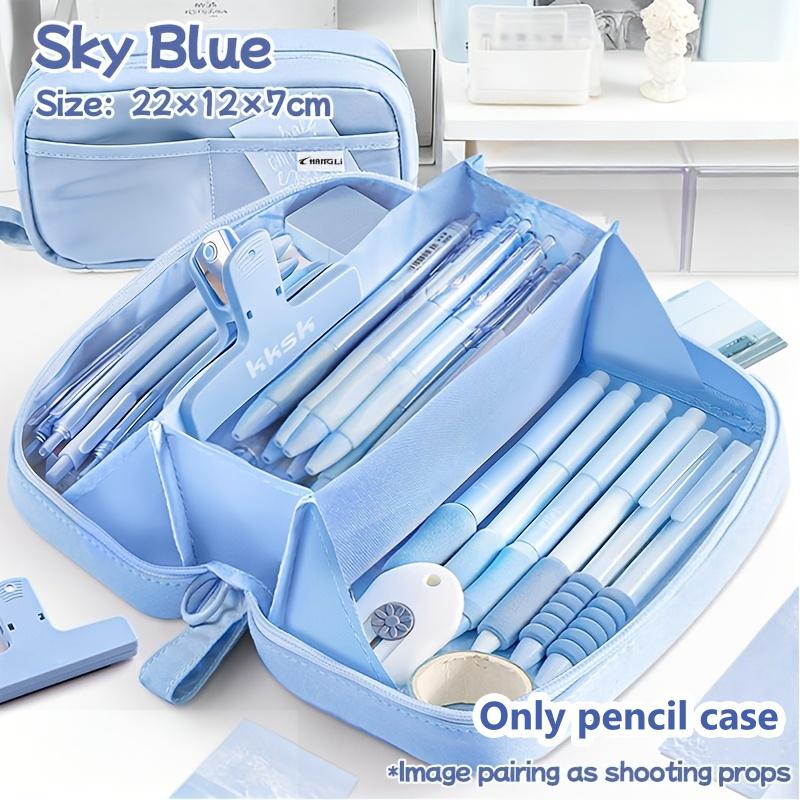 

Large Capacity Volcanic Pencil Case, Multi-layer Partitioned Storage, Stationery Bag for Middle and High School Students синій