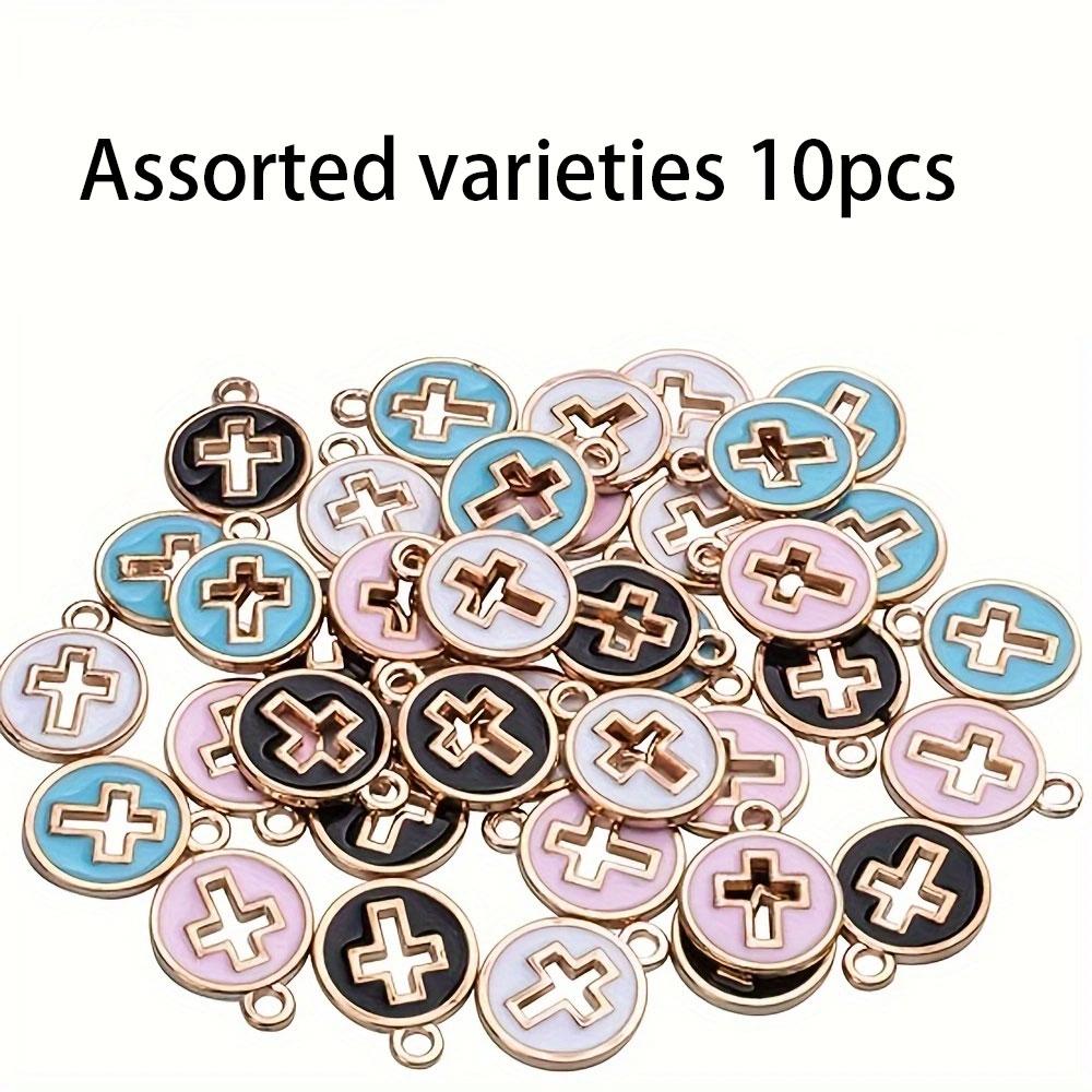 

10/20/30 шт. Круглые эмалевые кресты-подвески из сплава с распятием, подвески для изготовления ювелирных изделий, браслета, ожерелья Assorted varieties 10pcs