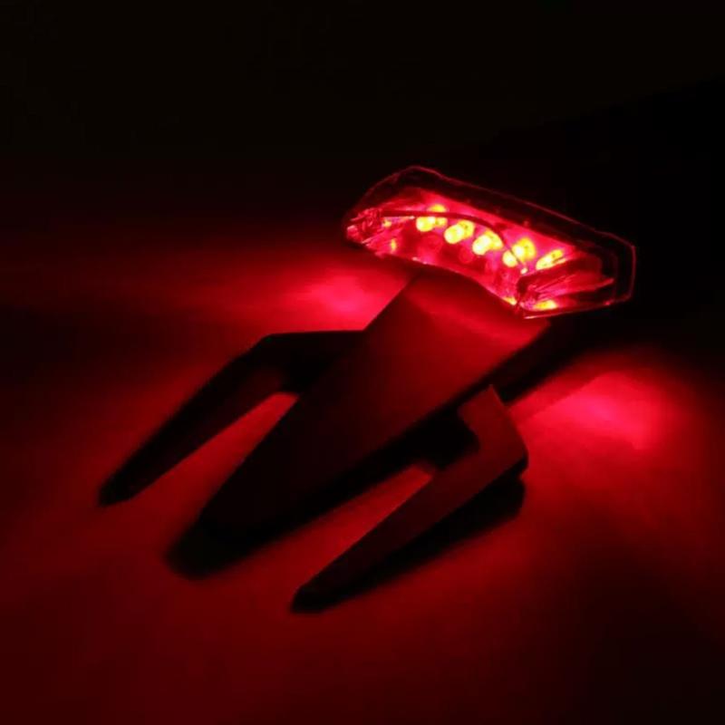 Rear Mudguard License Plate Bracket with Integrated 12V LED Brake Lamp Simple Installs for Motocross & Dirt Bike Riders
