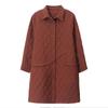 Women's Mid-Length Argyle Patchwork Trench Coat - 2024 New Autumn Casual Style
