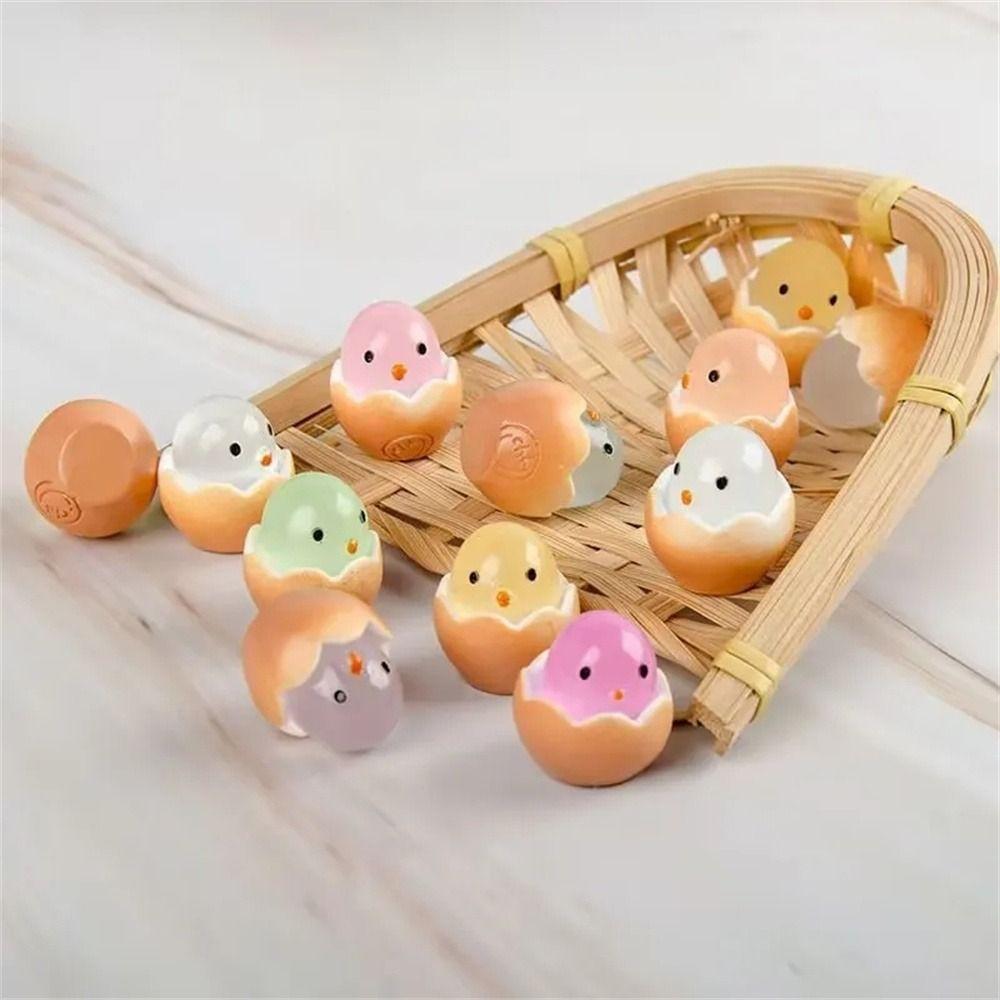 Cartoon Cute Luminous Chicken Ornament Micro Landscaping Car Dashboard Toys  Garden Decoration
