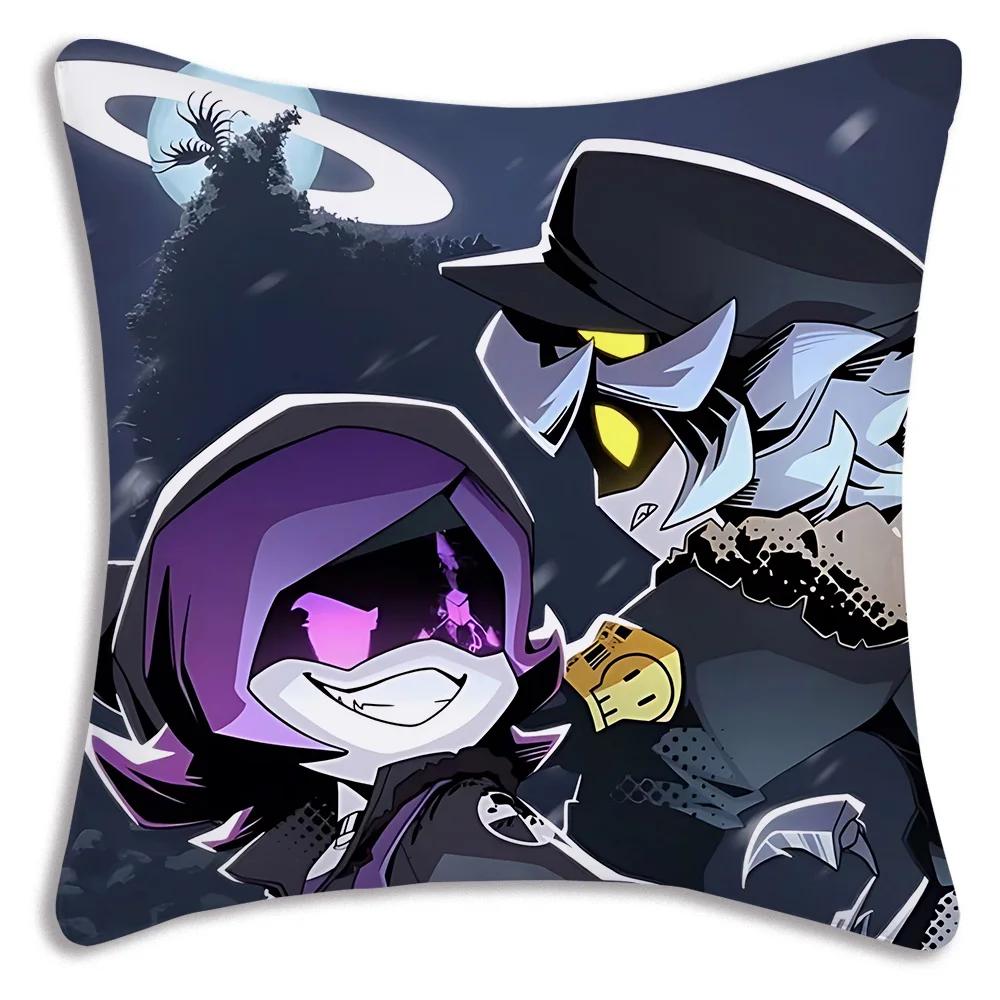 Horror Comedy M-Murders Drones Pillow Covers Cartoon Sofa Decorative Home Double-Sided Printing Short Plush Cute Cushion Cover